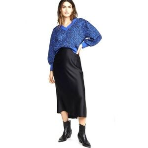 ANTHROPOLOGIE Moon River V Neck Balloon Long Sleeve Pullover Relaxed Fit Sweater